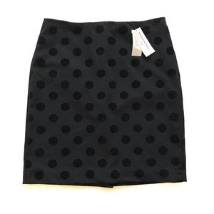 NWT Banana Republic blk velvet polka dot skirt 2P
